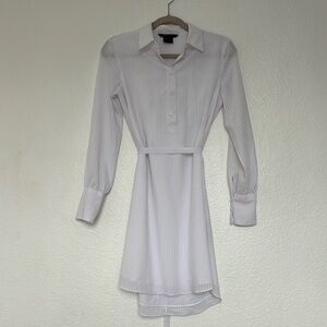 A/X ARMANI EXCHANGE slightly  semi sheer white shirt dress in size 4